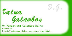 dalma galambos business card